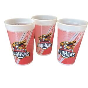 (3) Toledo Mudhens Souvenir Plastic Cups 24oz Minor League Baseball America